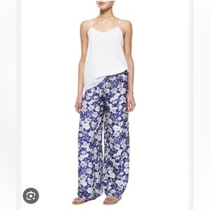 Calypso St Barth Silk Pants Drawstring Tassel Boho Floral Size XS